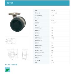 画像2: 東海キャスター　AE750　双輪キャスター