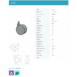 画像2: 東海キャスター　FZ50　双輪キャスター