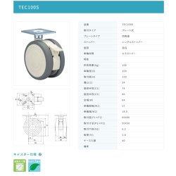 画像2: 東海キャスター　TEC100S　双輪キャスター